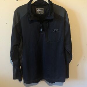 Drake Men's Black and Gray  Lightweight Pullover Jacket